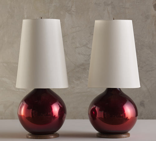 PAIR OF MAROON MERCURY LAMPS